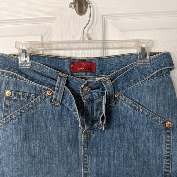 Retro Levi's Type 1 Y2K Belted Denim Light Wash Mini Pencil Skirt Size Small - Picture 4 of 10